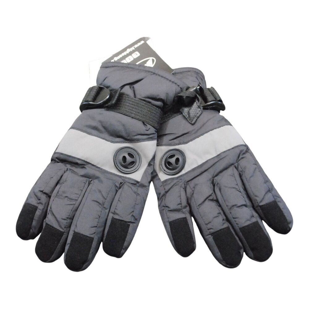 New Highloong Youth Small 6/7 Gloves Black Ski Snow Winter Insulated